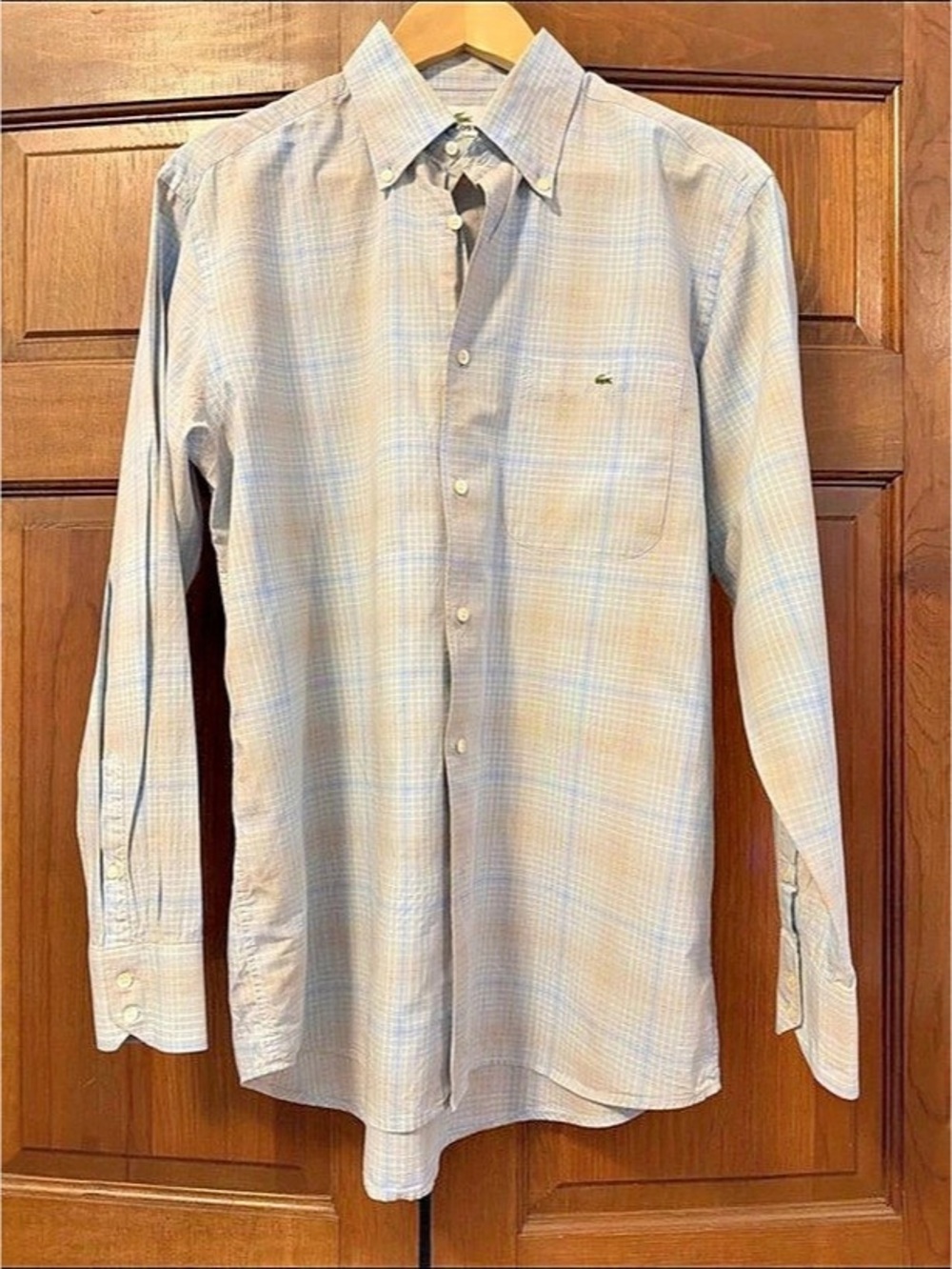 Lacoste Men's Plaid Button Down Shirt Size 42 Like New